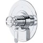 Perrin and Rowe Armstrong Two Independent and One Shared Function Thermostatic Valve Trim Only with Single Wheel Handle and Integrated Diverter - Less Rough In Polished Chrome