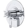 Perrin and Rowe Armstrong Two Independent and One Shared Function Thermostatic Valve Trim Only with Single Cross Handle and Integrated Diverter - Less Rough In Polished Chrome