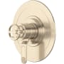 Perrin and Rowe Armstrong Two Independent Function Thermostatic Valve Trim Only with Single Wheel Handle and Integrated Diverter - Less Rough In Satin Nickel