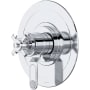 Perrin and Rowe Armstrong Two Independent Function Thermostatic Valve Trim Only with Single Cross Handle and Integrated Diverter - Less Rough In Polished Chrome