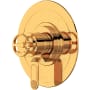 Perrin and Rowe Armstrong Three Independent, Two Shared Function Thermostatic Valve Trim Only with Single Wheel Handle and Integrated Diverter - Less Rough In English Gold