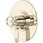 Perrin and Rowe Armstrong Three Independent, Two Shared Function Thermostatic Valve Trim Only with Single Wheel Handle and Integrated Diverter - Less Rough In Polished Nickel