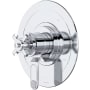 Perrin and Rowe Armstrong Three Independent Function Thermostatic Valve Trim Only with Single Cross Handle and Integrated Diverter - Less Rough In Polished Chrome
