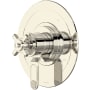 Perrin and Rowe Armstrong Three Independent Function Thermostatic Valve Trim Only with Single Cross Handle and Integrated Diverter - Less Rough In Polished Nickel