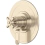 Perrin and Rowe Armstrong Three Independent Function Thermostatic Valve Trim Only with Single Cross Handle and Integrated Diverter - Less Rough In Satin Nickel