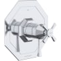 Perrin and Rowe Deco Two Independent and One Shared Function Thermostatic Valve Trim Only with Single Cross / Lever Handle, Integrated Diverter, and Volume Control - Less Rough In Polished Chrome