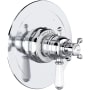 Perrin and Rowe Edwardian Three Independent Function Thermostatic Valve Trim Only with Single Lever Handle and Integrated Diverter - Less Rough In Polished Chrome
