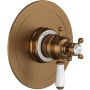 Perrin and Rowe Edwardian Three Independent Function Thermostatic Valve Trim Only with Single Lever Handle and Integrated Diverter - Less Rough In English Bronze