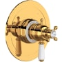 Perrin and Rowe Edwardian Three Independent Function Thermostatic Valve Trim Only with Single Lever Handle and Integrated Diverter - Less Rough In English Gold