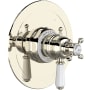 Perrin and Rowe Edwardian Three Independent Function Thermostatic Valve Trim Only with Single Lever Handle and Integrated Diverter - Less Rough In Polished Nickel