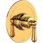 Perrin and Rowe Georgian Era Pressure Balanced Valve Trim Only with Single Lever Handle and Volume Control - Less Rough In English Gold