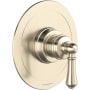 Perrin and Rowe Georgian Era Pressure Balanced Valve Trim Only with Single Lever Handle and Volume Control - Less Rough In Satin Nickel