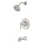 Pfister Vedra Tub and Shower Trim Package with 1.8 GPM Multi Function Shower Head Spot Defense Brushed Nickel