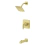 Pfister Vaneri Tub and Shower Trim Package with 1.75 GPM Single Function Shower Head Brushed Gold