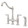 Pfister Courant 1.8 GPM Widespread Bridge Kitchen Faucet - Includes Side Spray Stainless Steel