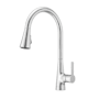 Pfister Pfirst Modern 1.5 GPM Single Hole Pull Down Kitchen Faucet - Includes Escutcheon Polished Chrome