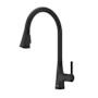 Pfister Pfirst Modern 1.5 GPM Single Hole Pull Down Kitchen Faucet - Includes Escutcheon Spot Defense Matte Black