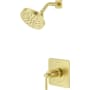 Pfister Hillstone Pressure Balance Shower with Round Multi-Function Showerhead, 9" Shower Arm & Flange Brushed Gold
