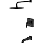 Pfister Hillstone Pressure Balance Tub/Shower with 10" Rainhead, 18" Straight Shower Arm & Flange Matte Black