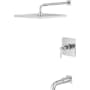 Pfister Hillstone Pressure Balance Tub/Shower with 10" Rainhead, 18" Straight Shower Arm and Flange Polished Chrome
