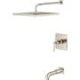 Pfister Hillstone Pressure Balance Tub/Shower with 10" Rainhead, 18" Straight Shower Arm and Flange Polished Nickel