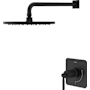 Pfister Hillstone Pressure Balance Shower with 10" Rainhead, 18" Straight Shower Arm & Flange Matte Black
