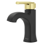 Pfister Vaneri 1.2 GPM Single Hole Bathroom Faucet with Pop-Up Drain Assembly Combo - Matte Black and Brushed Gold