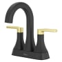 Pfister Vaneri 1.2 GPM Centerset Bathroom Faucet with Pop-Up Drain Assembly Combo - Matte Black and Brushed Gold
