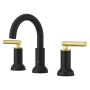Pfister Capistrano 1.2 GPM Widespread Bathroom Faucet with Pop-Up Drain Assembly Combo - Matte Black and Brushed Gold