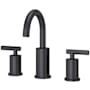 Pfister Contempra 1.2 GPM Widespread Bathroom Faucet with Pforever Seal, Pfast Connect, and Push and Seal Technologies - Includes Pop-Up Drain Assembly Matte Black