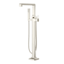 Pfister Verve Floor Mounted Tub Filler with Built-In Diverter and Hand Shower - Less Rough In and Handle Polished Nickel