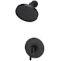 Pfister Contempra Pressure Balanced Shower Only Trim Package with 1.8 GPM Single Function Rain Shower Head Matte Black