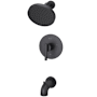 Pfister Contempra Single Handle Tub and Shower Trim Package with Single Function Rain Shower Head Matte Black