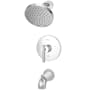Pfister Contempra Single Handle Tub and Shower Trim Package with Single Function Rain Shower Head Polished Chrome
