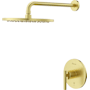 Pfister Contempra Pressure Balance Shower Trim with 10" Rainhead, 18" Straight Shower Arm & Flange Brushed Gold
