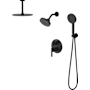 Pfister Contempra Stacked Shower Trim, 12" Ceiling Multi-Function Rainhead Showerhead and 6" Arm & Flange Matte Black