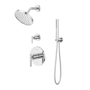 Pfister Contempra Pressure Balanced Shower System with Shower Head, Hand Shower, Shower Arm, Hose, and Valve Trim - Less Rough-In Valve Polished Chrome