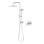 Pfister Tenet Pressure Balanced Shower System with Shower Head, Hand Shower, Slide Bar, Shower Arm, Hose, and Valve Trim - Less Rough-In Valve Polished Chrome