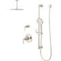 Pfister Tenet Pressure Balance Shower Trim & Diverter Trim with 12" Ceiling Rainhead with 6" Arm & Flange, Multi-Function Hand Shower on Slidebar Kit Polished Nickel