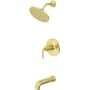 Pfister Tenet Pressure Balance Tub/Shower Trim with 8" Rainhead, 9" Shower Arm & Flange Brushed Gold