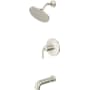 Pfister Tenet Pressure Balance Tub/Shower Trim with 8" Rainhead, 9" Shower Arm & Flange Polished Nickel
