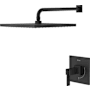 Pfister Verve Pressure Balance Shower with 10" Rainrhead, 18" Straight Shower Arm & Flange Matte Black