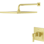 Pfister Verve Pressure Balance Shower with 10" Rainrhead, 18" Straight Shower Arm & Flange Brushed Gold