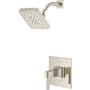 Pfister Verve Pressure Balance Shower with Square Multi-Function Showerhead, 9" Shower Arm & Flange Polished Nickel