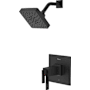 Pfister Verve Therm Shower with Square Multi-Function Showerhead, 9" Shower Arm & Flange Matte Black