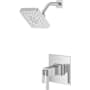 Pfister Verve Therm Shower with Square Multi-Function Showerhead, 9" Shower Arm & Flange Polished Chrome