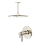Pfister Winter Park Thermostatic Shower Trim with 12" Rainhead, 6" Ceiling Shower Arm & Flange Polished Nickel