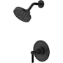 Pfister Winter Park Pressure Balance Shower Trim with Round Multi-Function Showerhead, 9" Shower Arm & Flange SD Matte Black