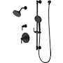 Pfister Winter Park Pressure Balance Shower & Diverter Trim with a Round Multi-function Showerhead and 9" Shower Arm and Flange SD Matte Black