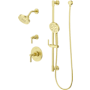 Pfister Winter Park Pressure Balance Shower & Diverter Trim with a Round Multi-function Showerhead and 9" Shower Arm and Flange Brushed Gold